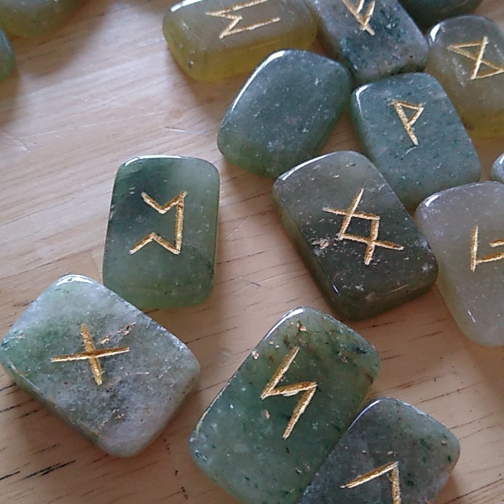 Green Jade Gemstone Runes